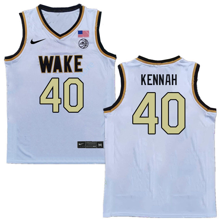 Men #40 RJ Kennah Wake Forest Demon Deacons 2022-23 College Stitchec Basketball Jerseys Sale-White